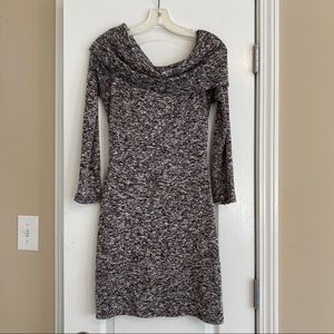 Off the shoulder knit long sleeved dress